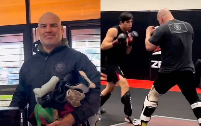 Cain Velasquez returns to training at American Kickboxing Academy after serving time in prison